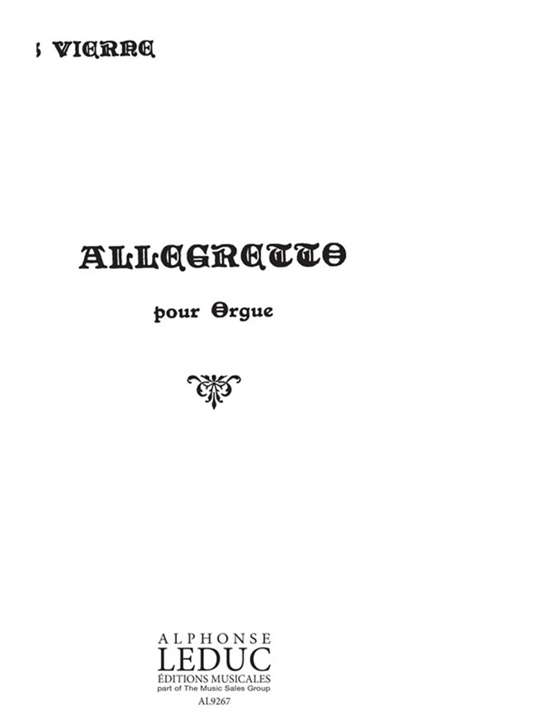 Allegretto For Organ Op.1